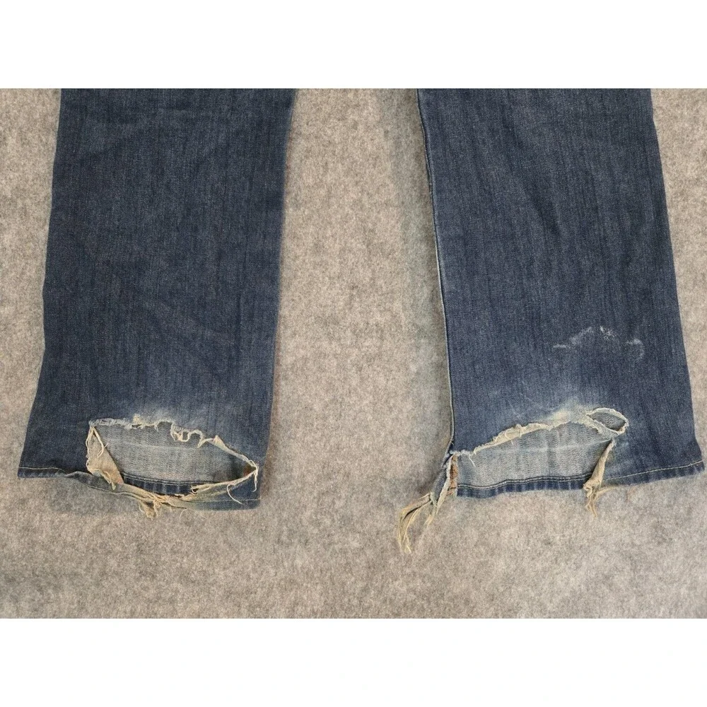 True Religion Rare Embroidered Shiva Hindu God Billy Vintage Wide Jeans 36x32